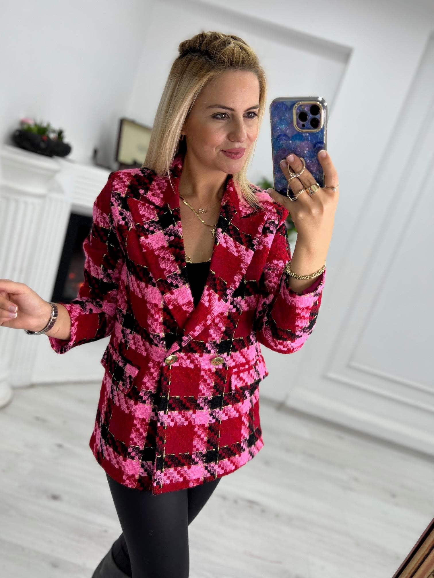 02018 Blazer Oversize Ceket KIRMIZI