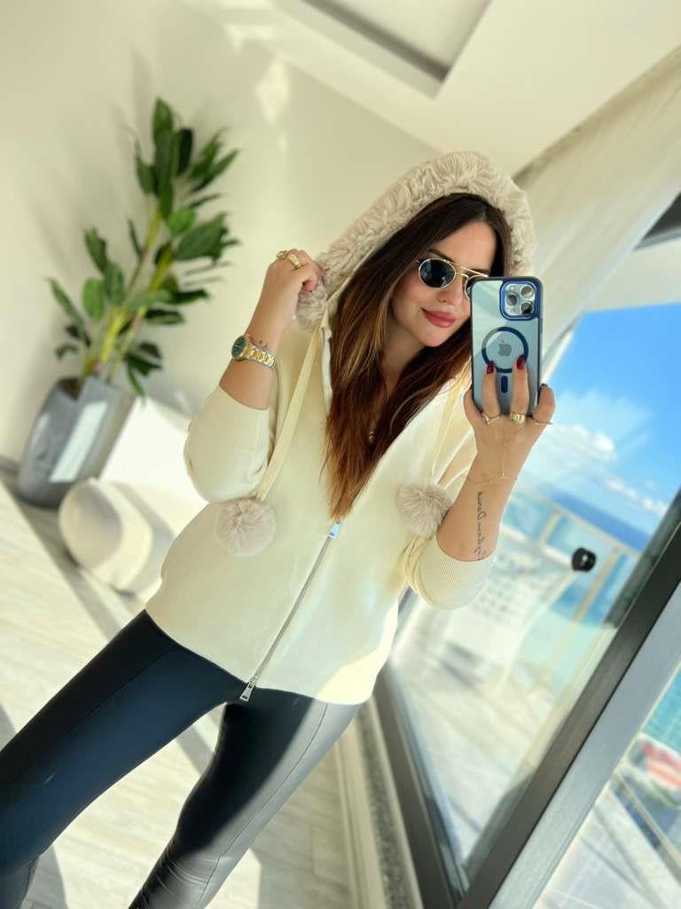 140215 Ponponlu Hırka EKRU
