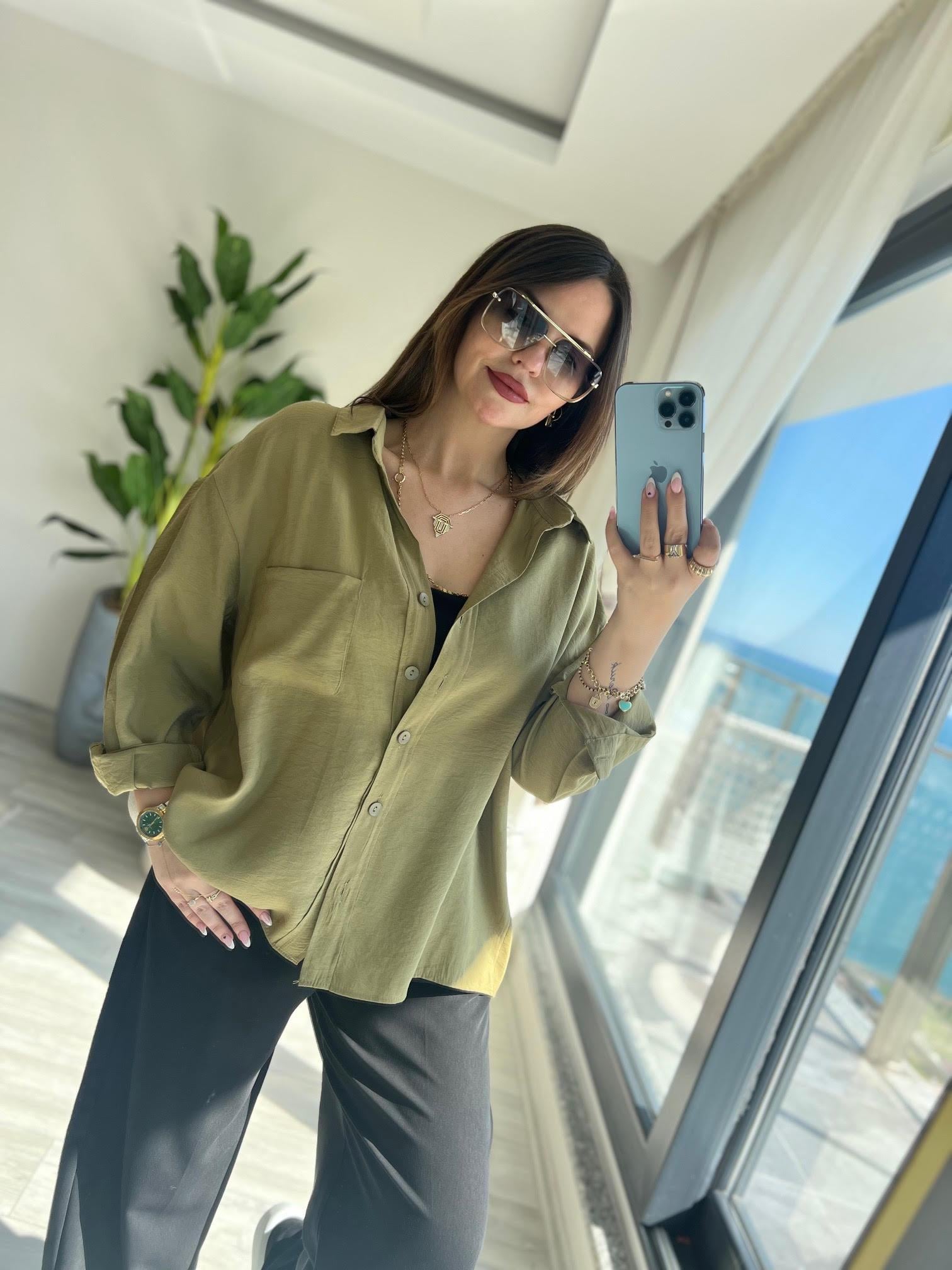 204 Düşük Kol Gömlek olive