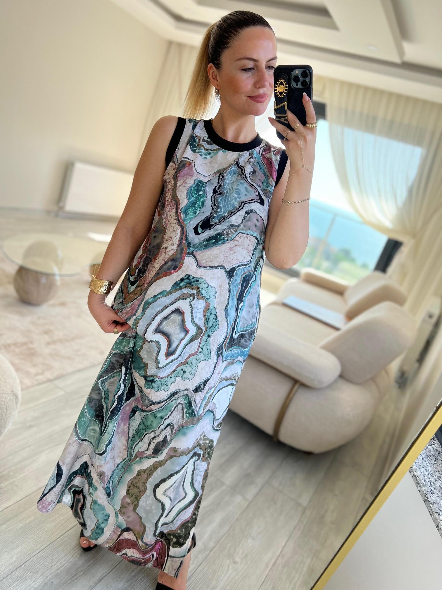 279108 Batik Desen Elbise DESENLİ