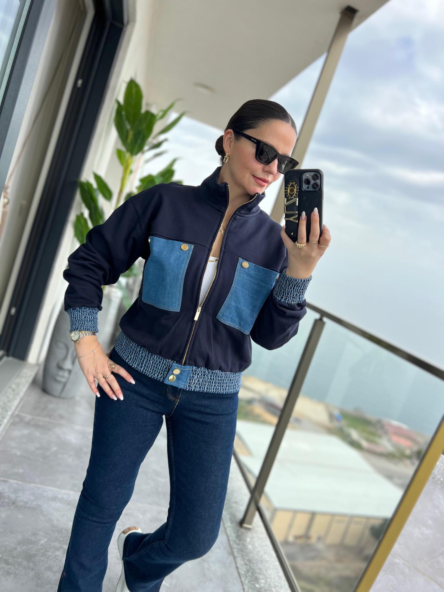3002 Zipper Ceket LACİVERT