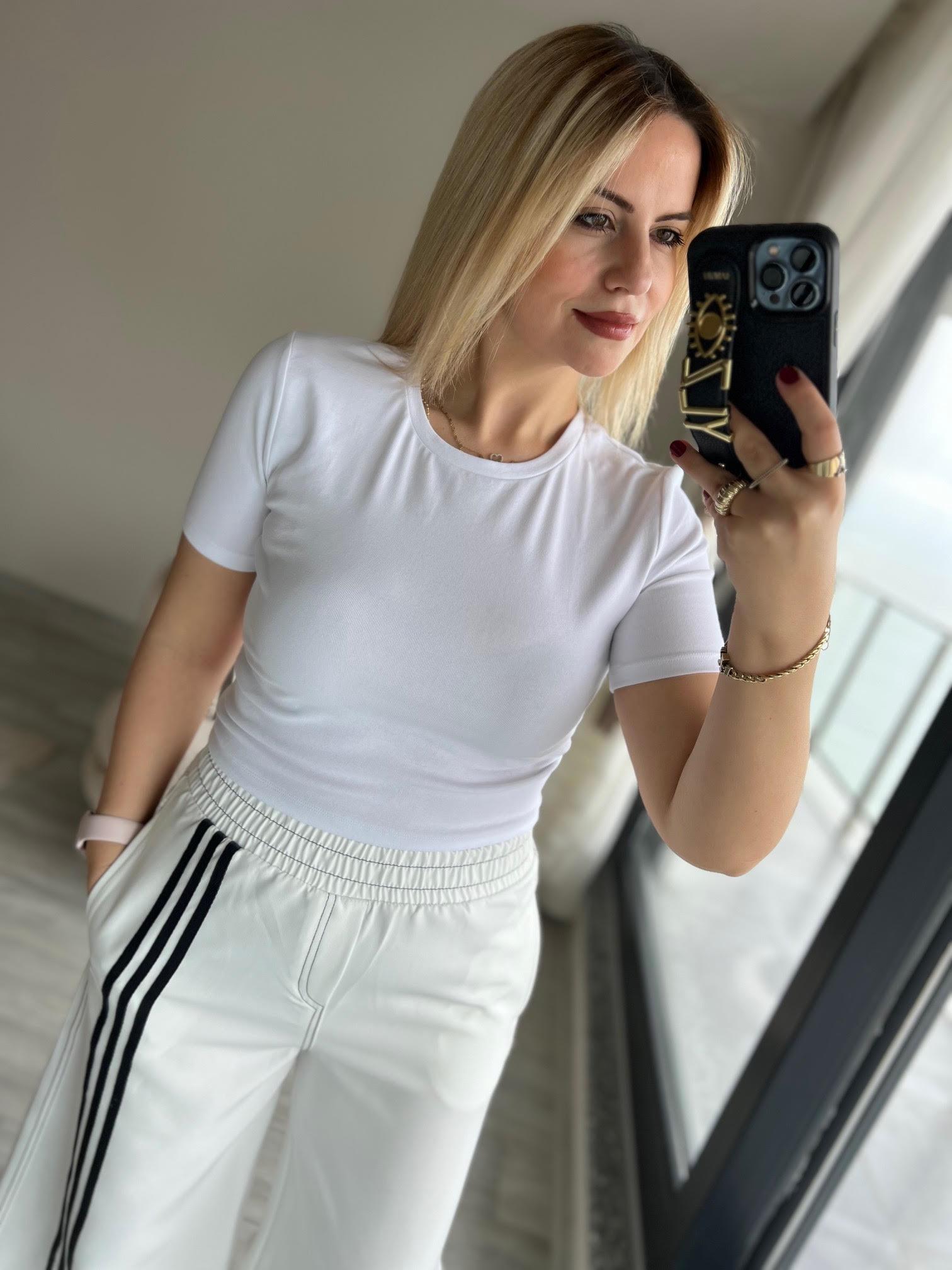 30124 Crop Tshirt BEYAZ