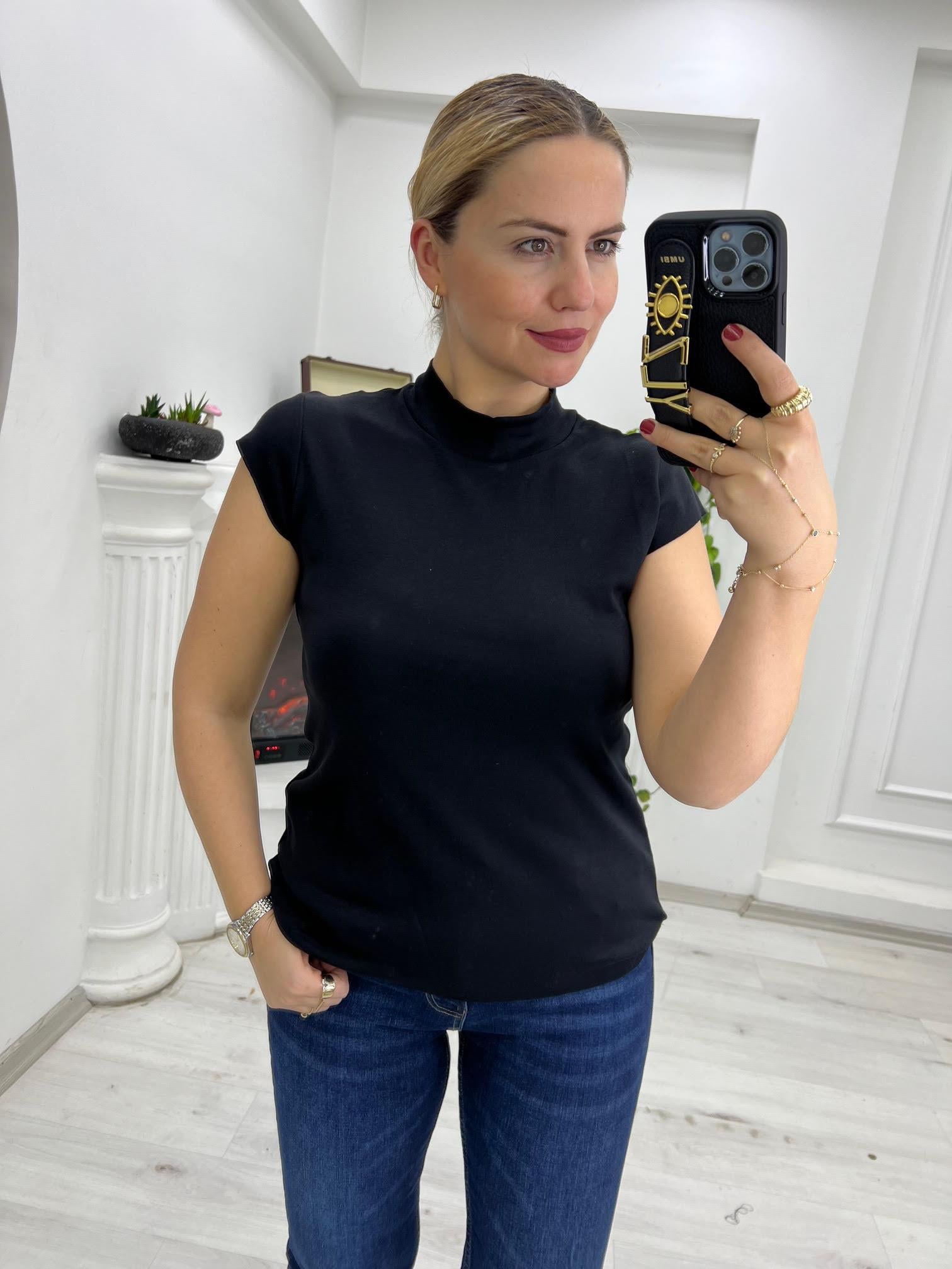 30581 Pamuklu Tshirt SİYAH