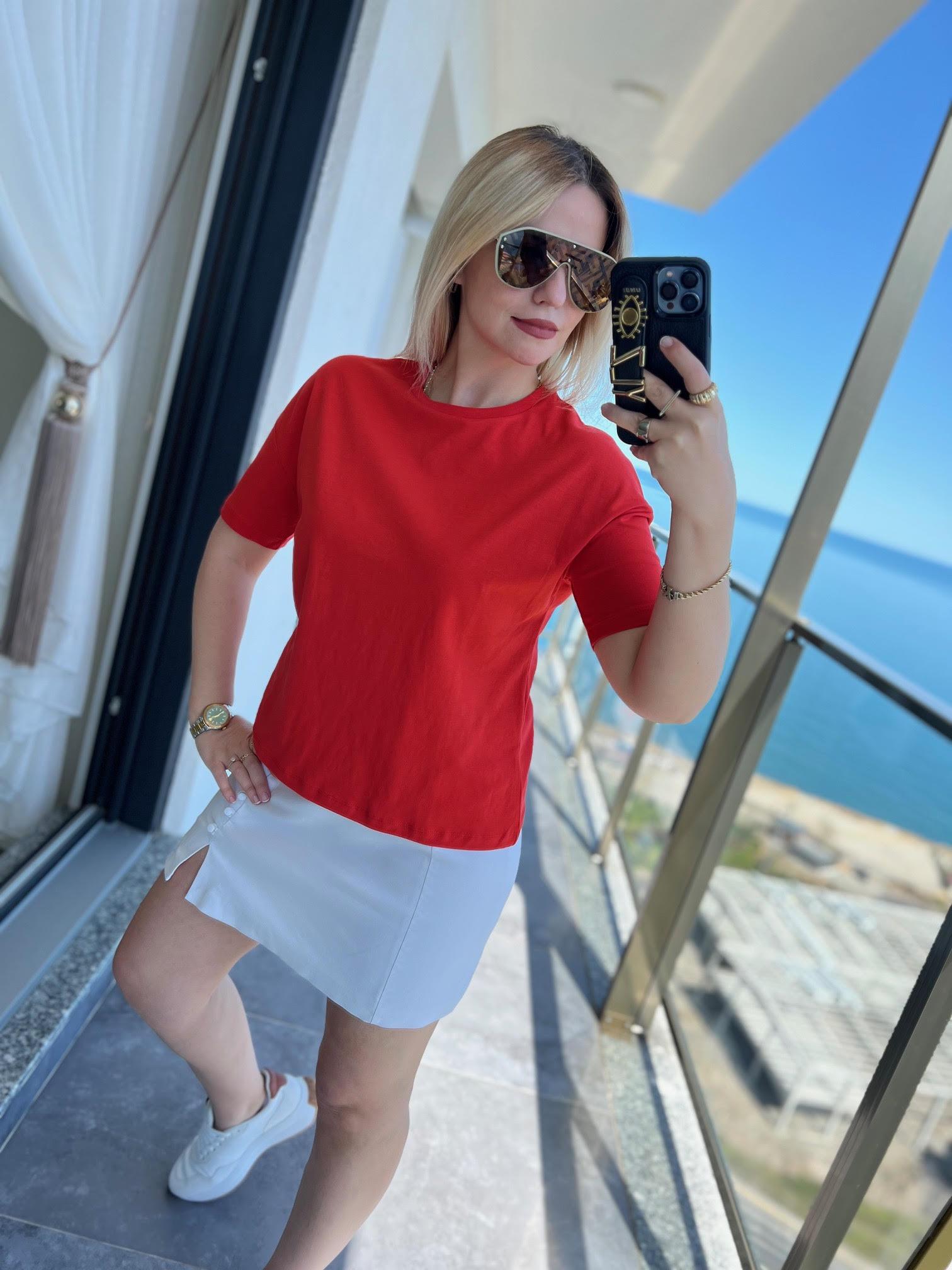 3683 Basic Tshirt KIRMIZI