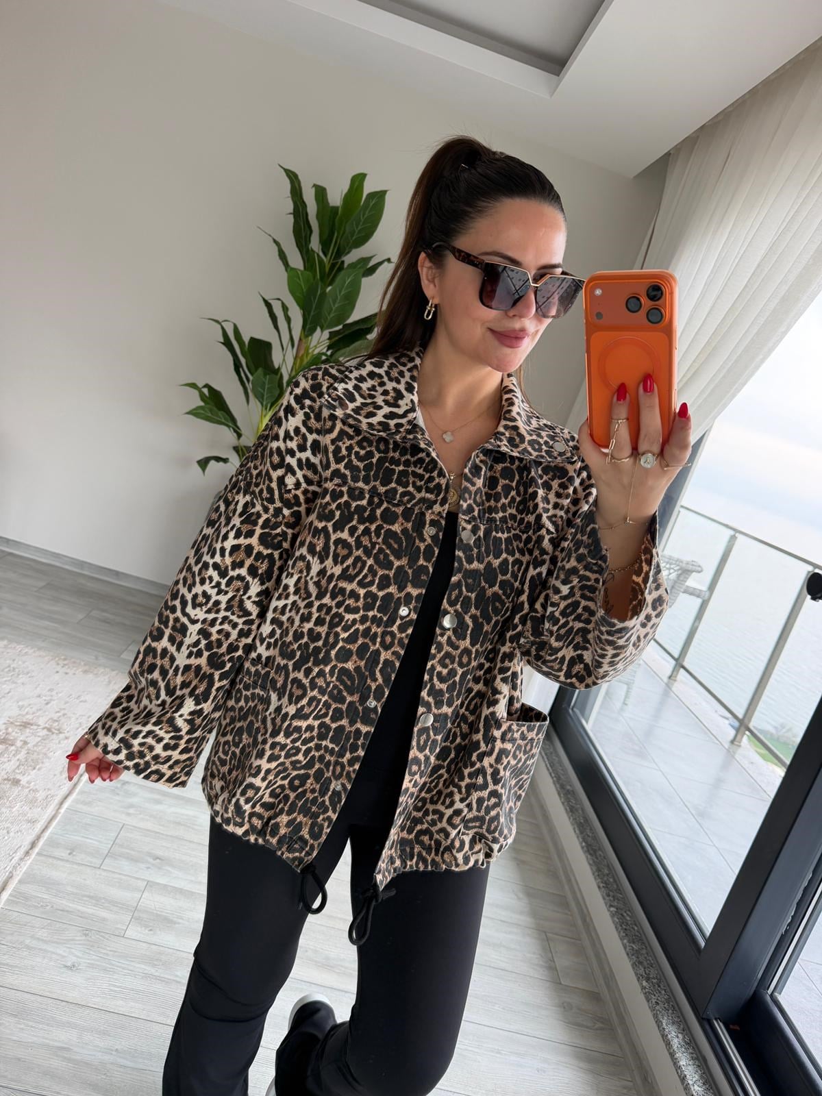 476 Owersize Ceket LEOPAR
