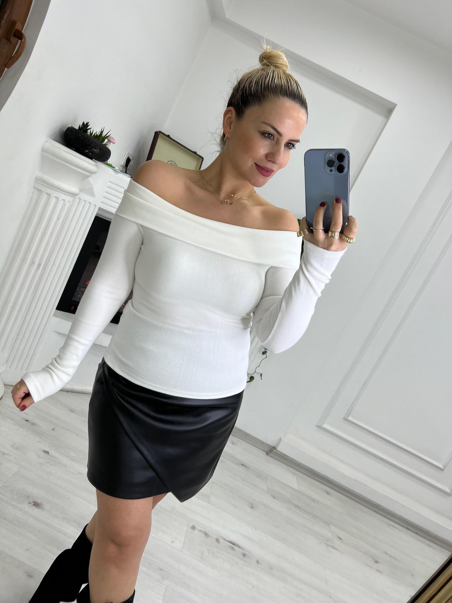 4987 Kaşkorse Bluz BEYAZ