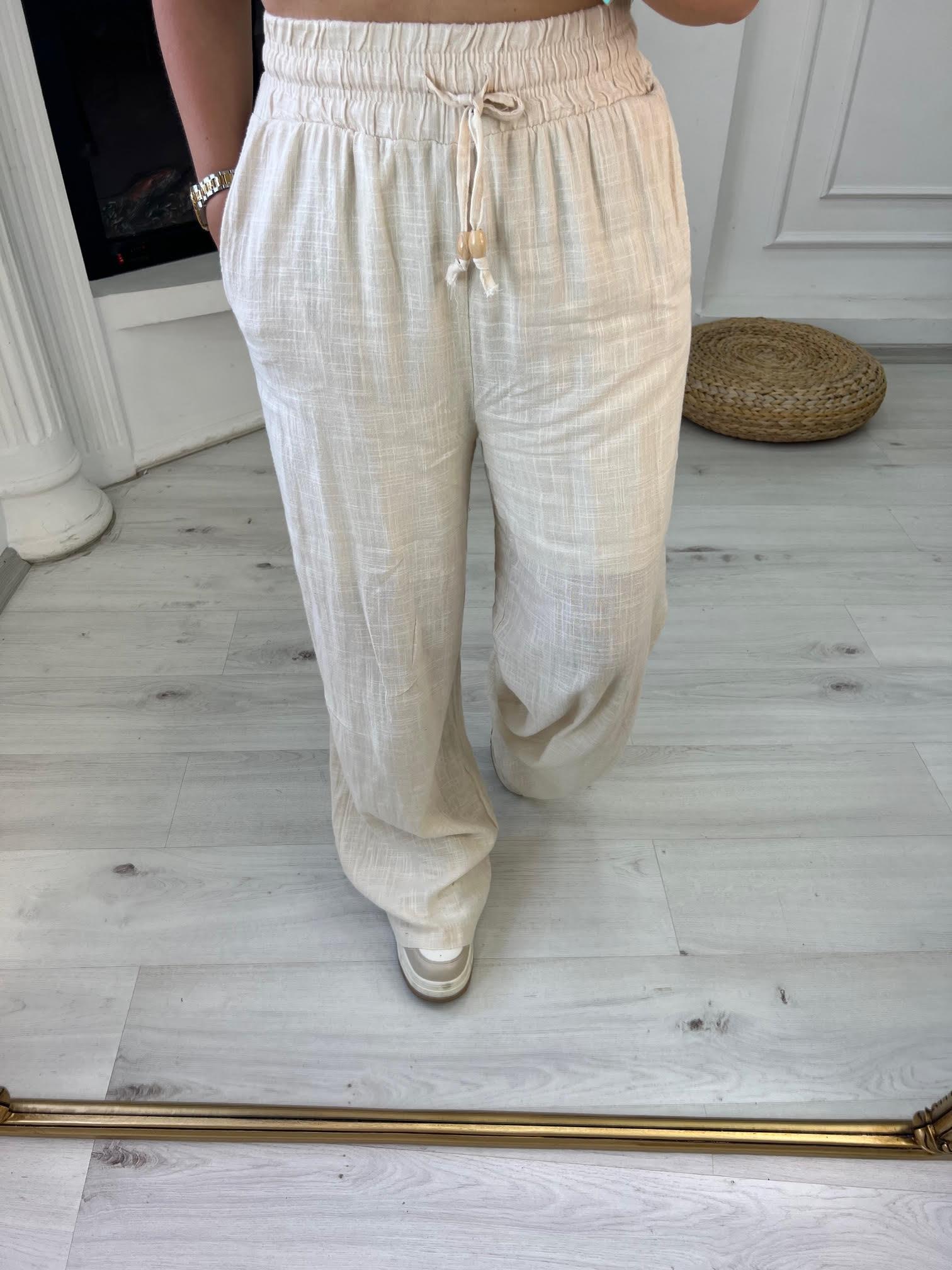 50554 Lastikli Boru Paça Pantolon TAŞ