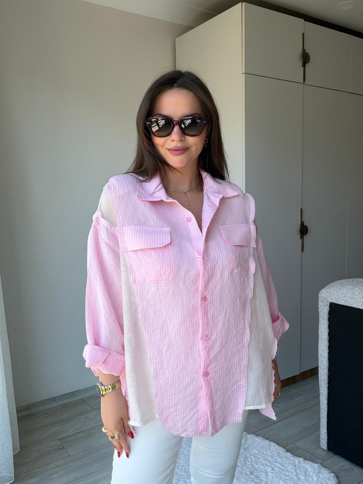 5086 Parçalı Gömlek PEMBE