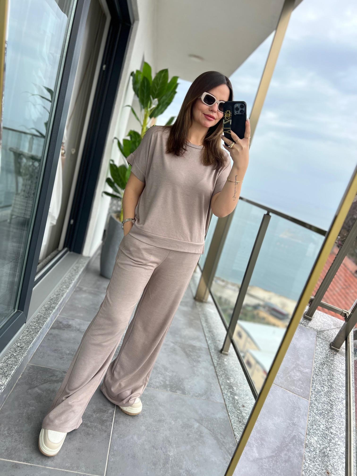 50904 Tshırt Pantalon Takım VİZON