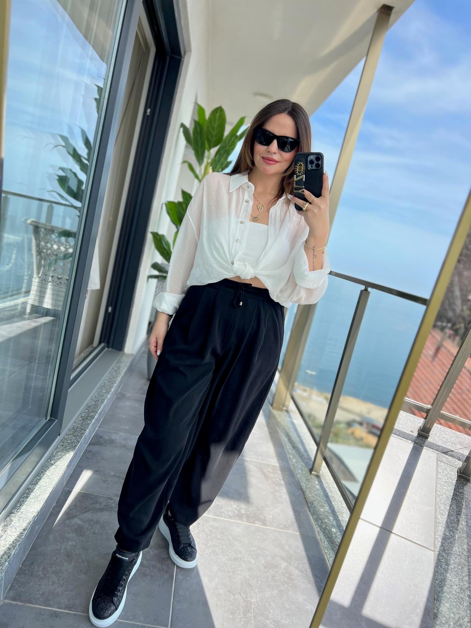 51111 Pileli Pantalon SİYAH
