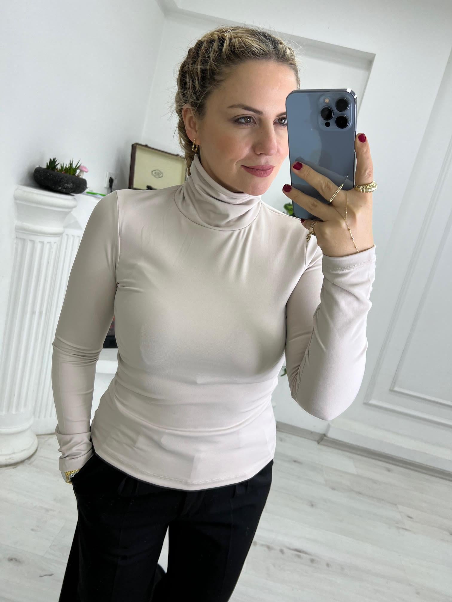 5172 Boğazlı Bluz BEJ