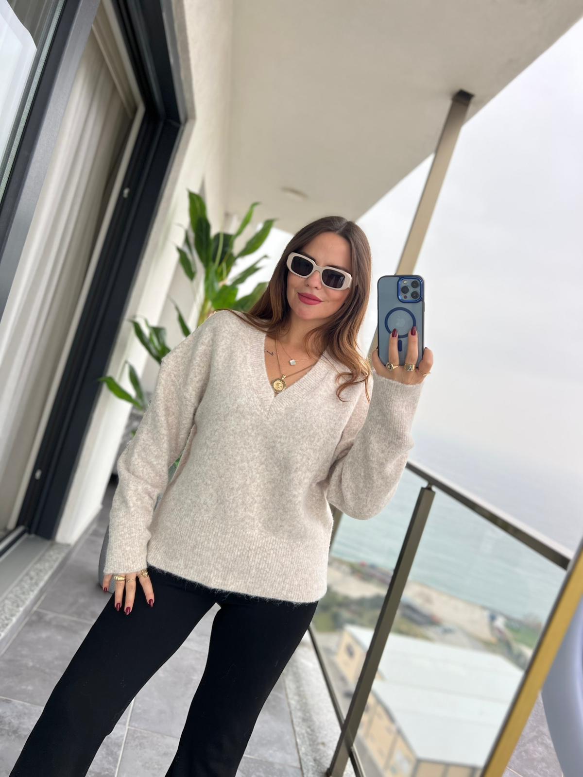 5400 V Yaka Osla Kazak AÇIK BEJ