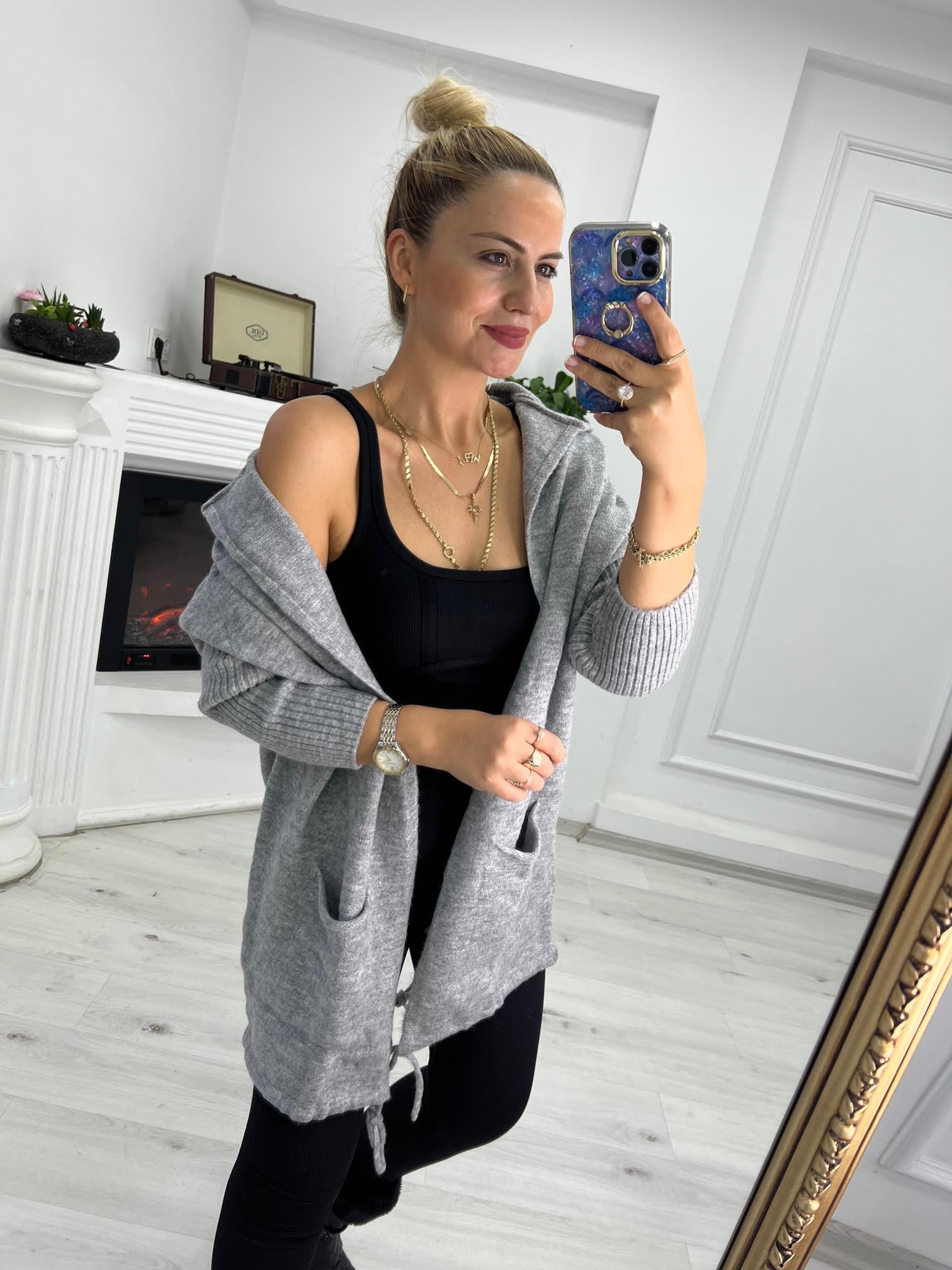 5634 Owersize Hırka GRİ