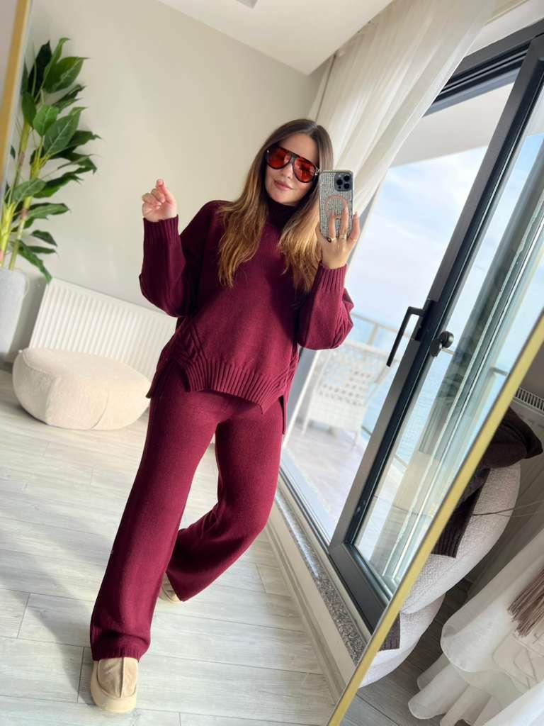 5717 Saç Örgülü Takım BORDO