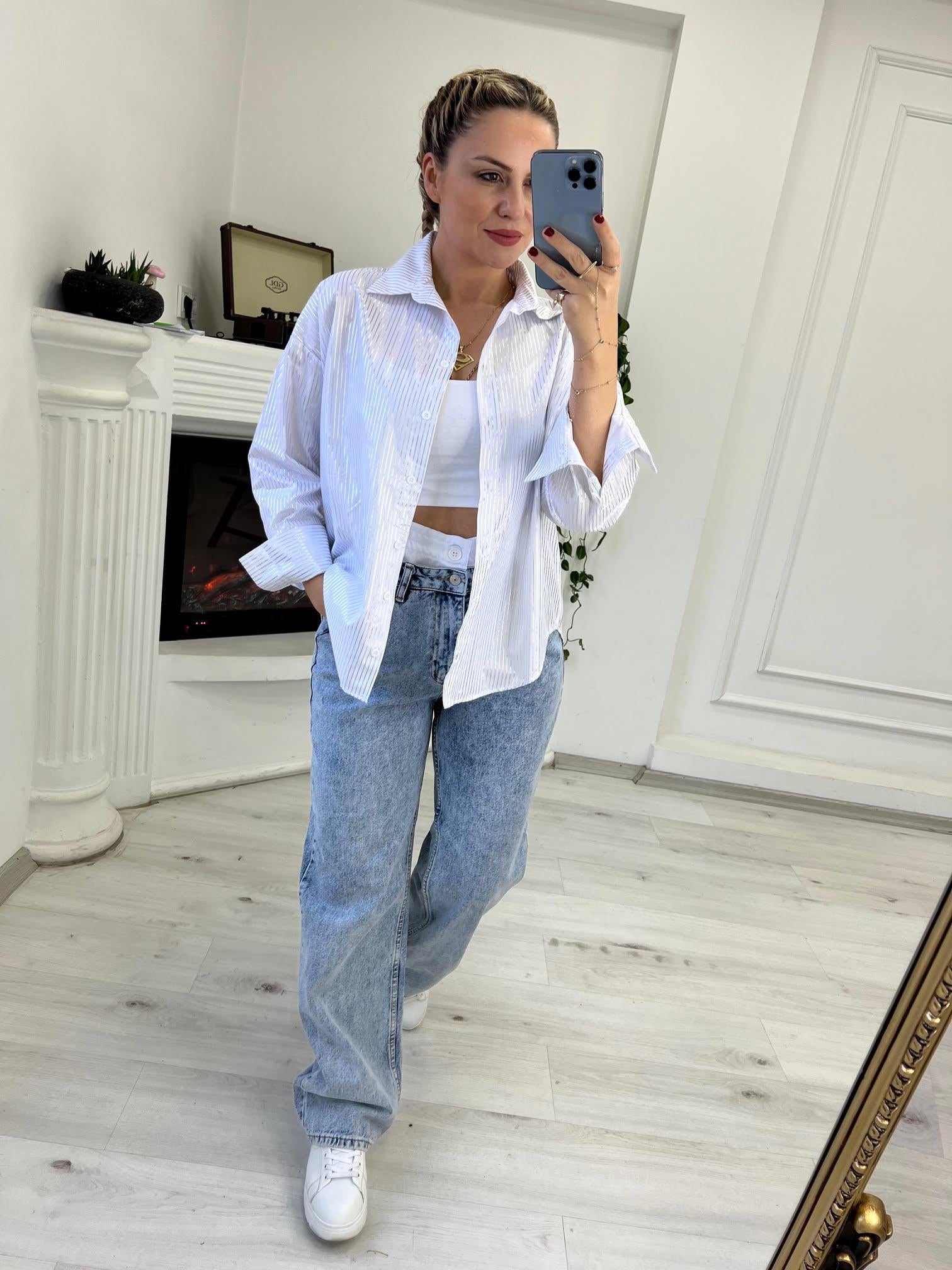 669Cepli Boxer Detaylı Jean BUZ MAVİSİ