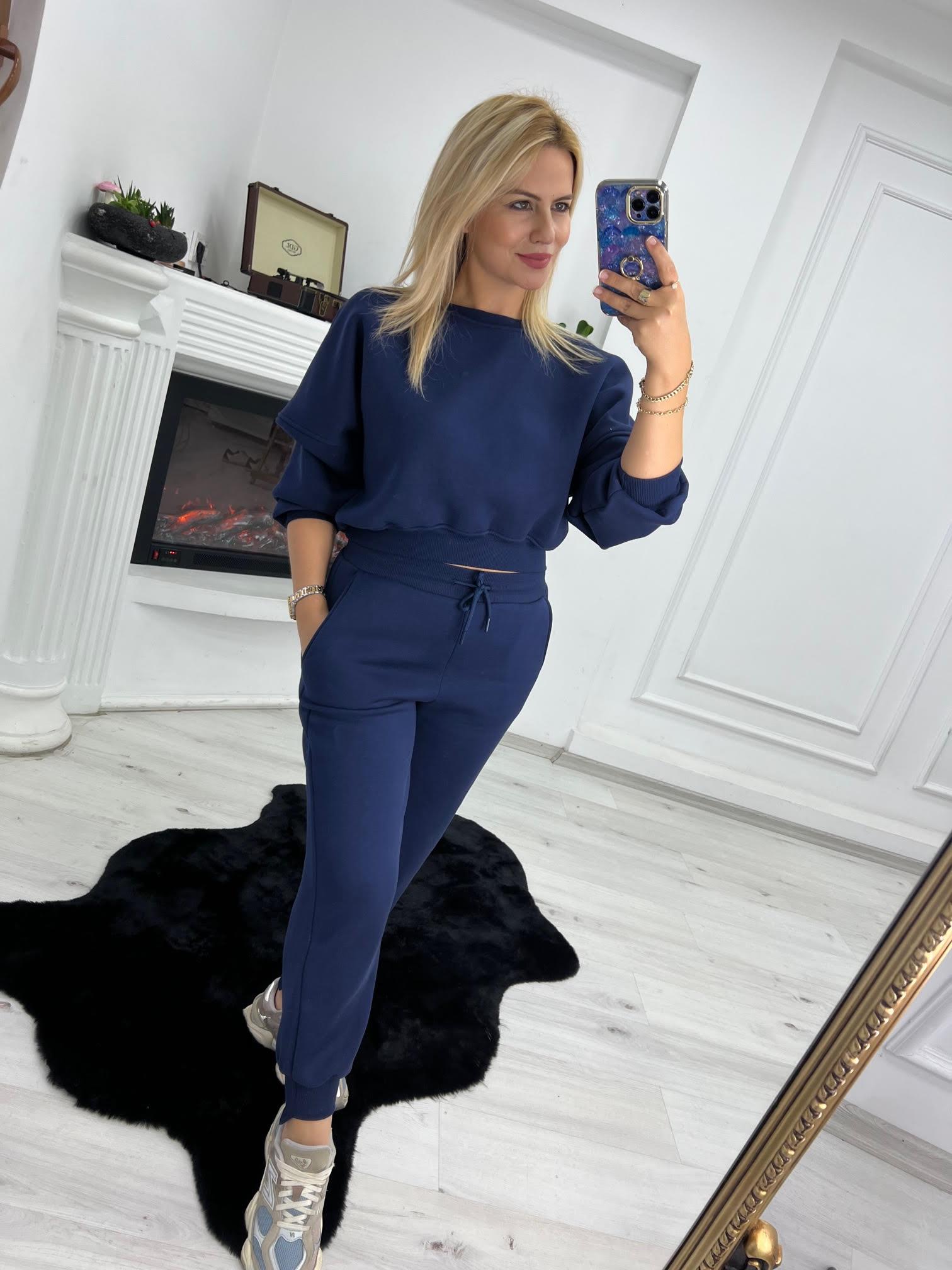 7031 3 İplik Ribanna Sweat LACİVERT