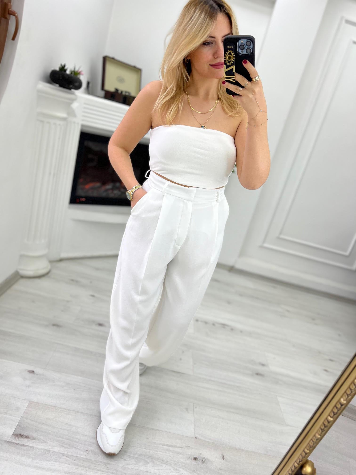 7954 Yüksek Bel Crep Pantolon