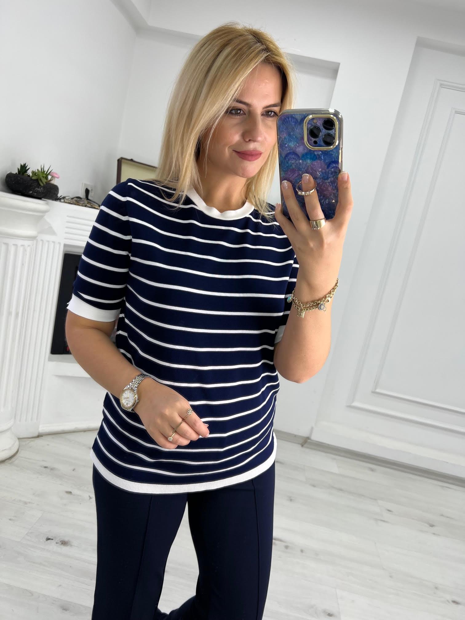 814 Çizgili Triko LACİVERT