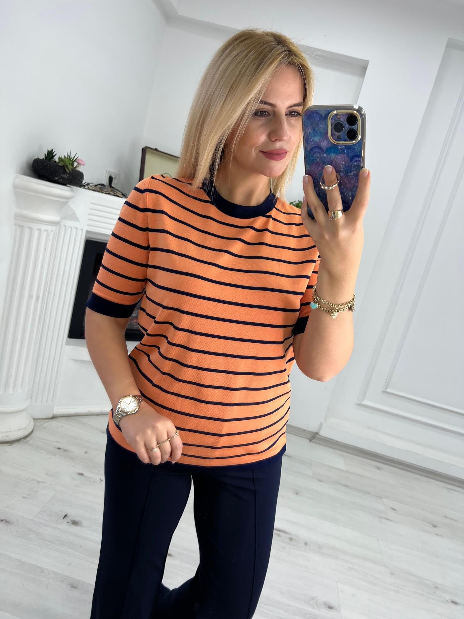 814 Çizgili Triko TURUNCU