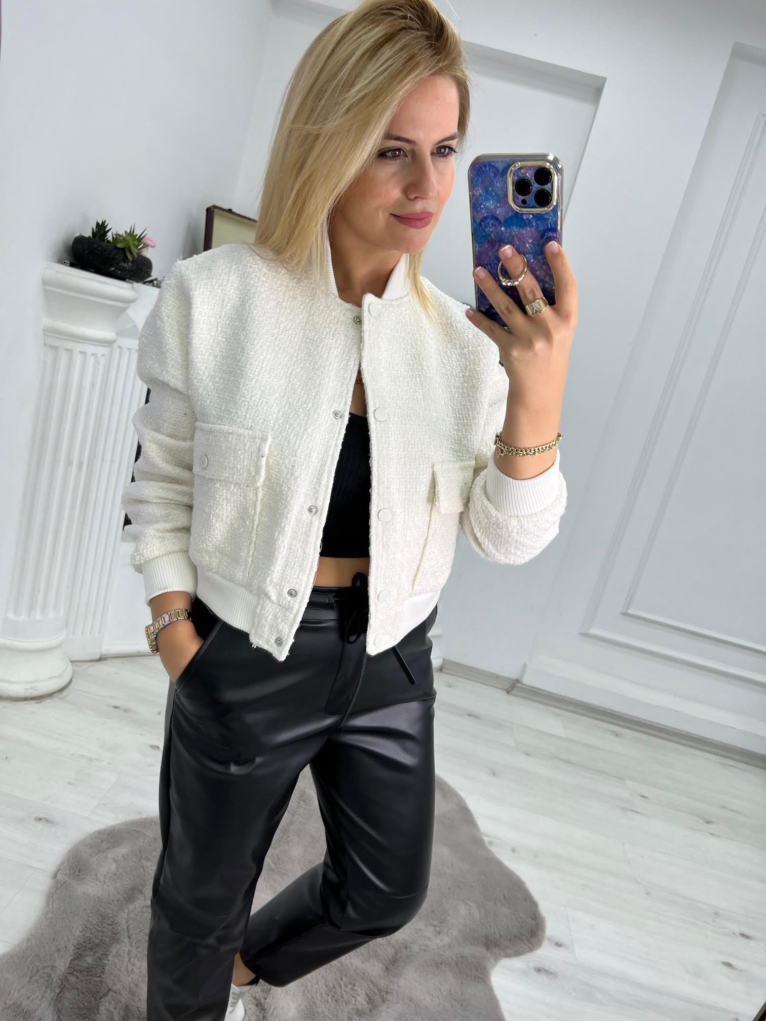 9346 Chanel Ceket BEYAZ