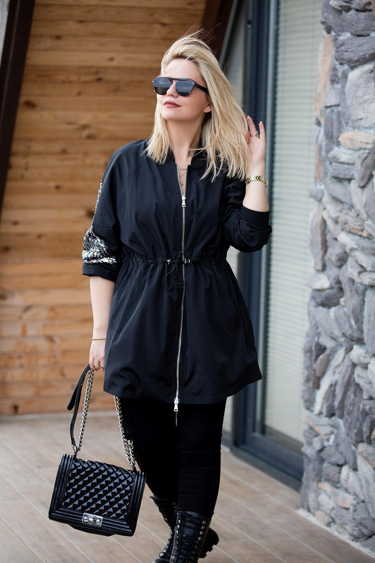 D87069 Trenchcoat SİYAH