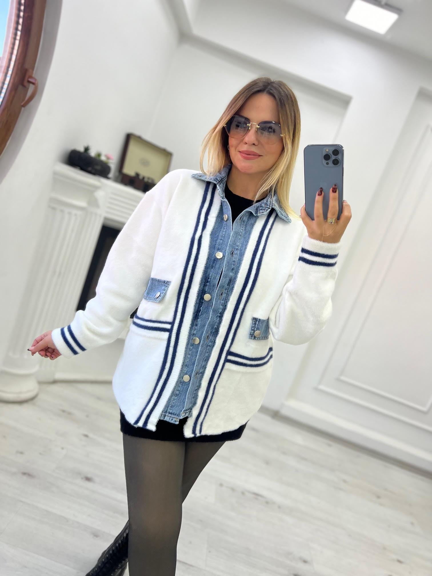 Kot Garnili Angora Hırka BEYAZ