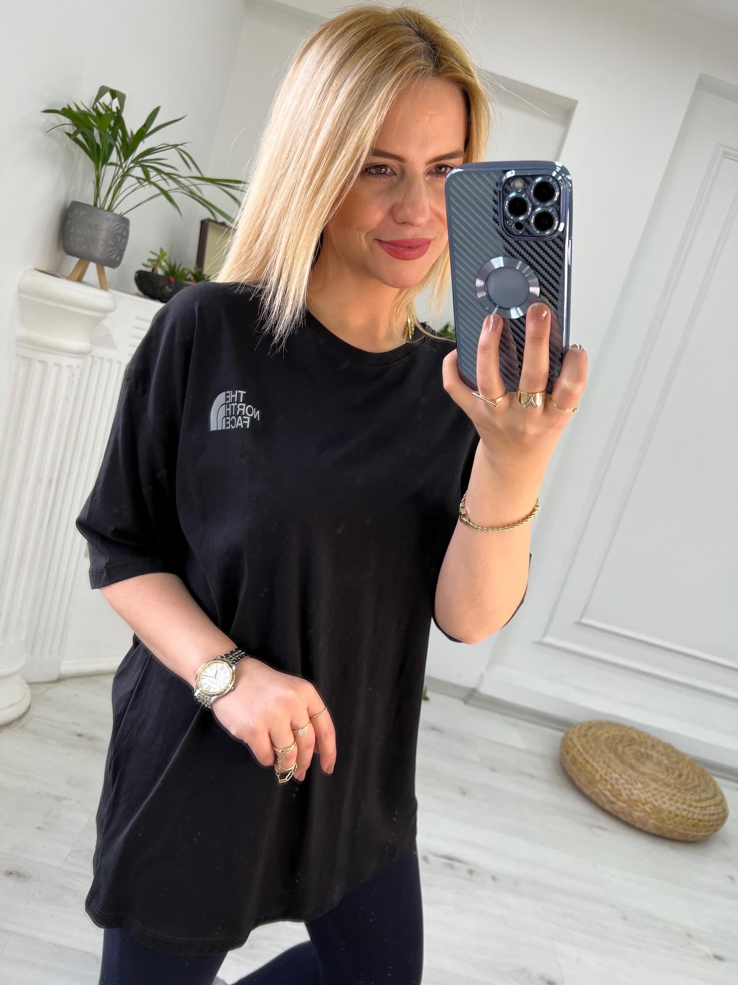 Reflektör Baskılı Tshirt SİYAH