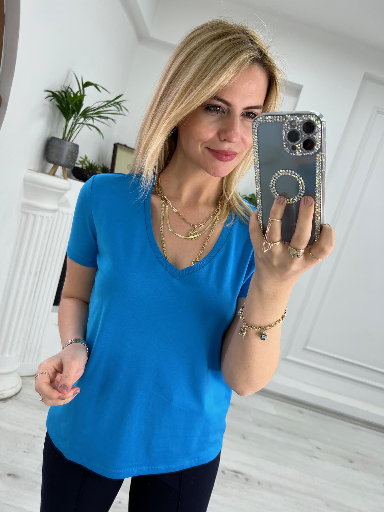 V Yakalı Tshirt SAKS
