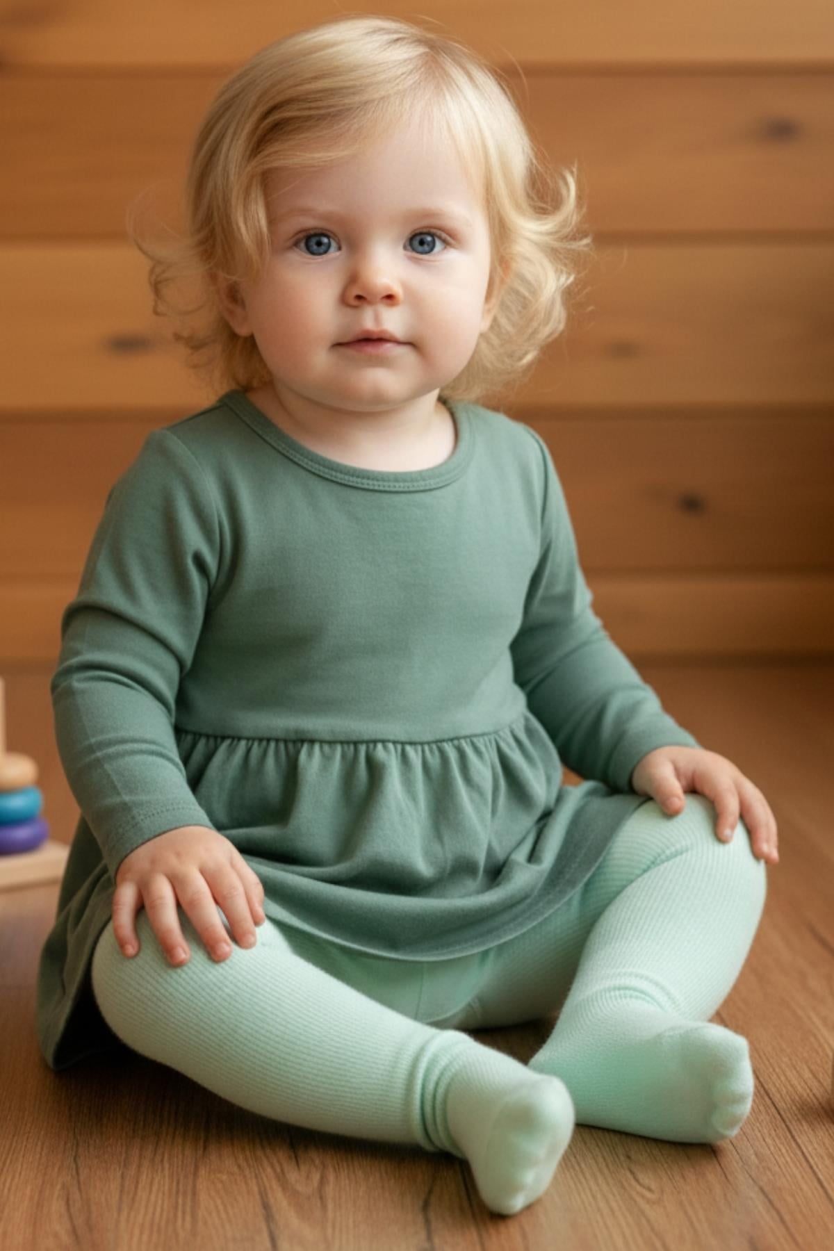 Parla Kids Kız Bebek Mint Pamuk Külotlu Çorap,  – Parla Kids resmi ürün görseli
