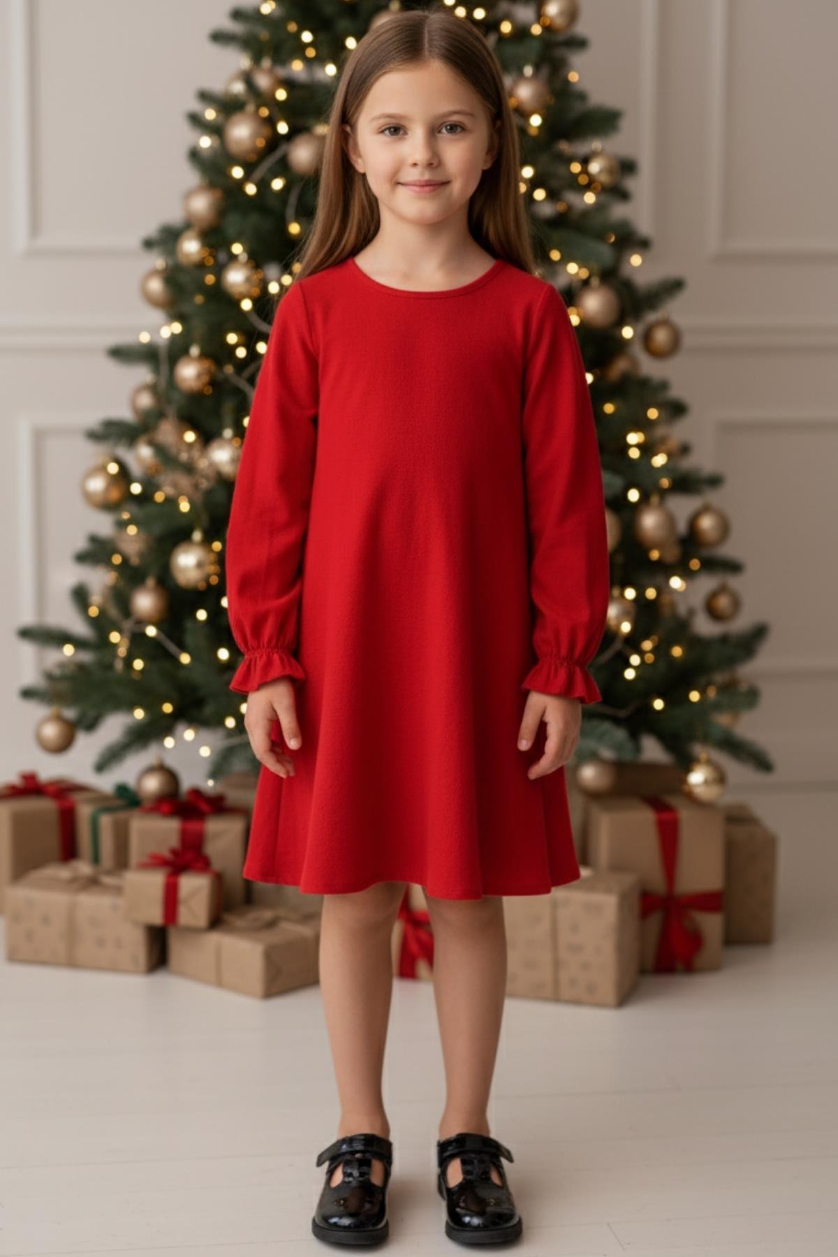 Parla Kids Kız Çocuk Kırmızı Keten Elbise 7-8 YAŞ, 7-8 Yaş – Parla Kids resmi ürün görseli