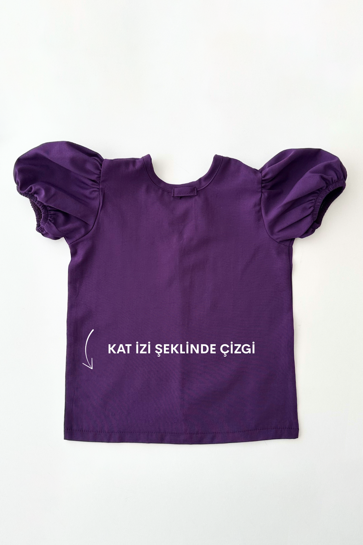 Kız Çocuk Mor Kısa Kollu Bluz 