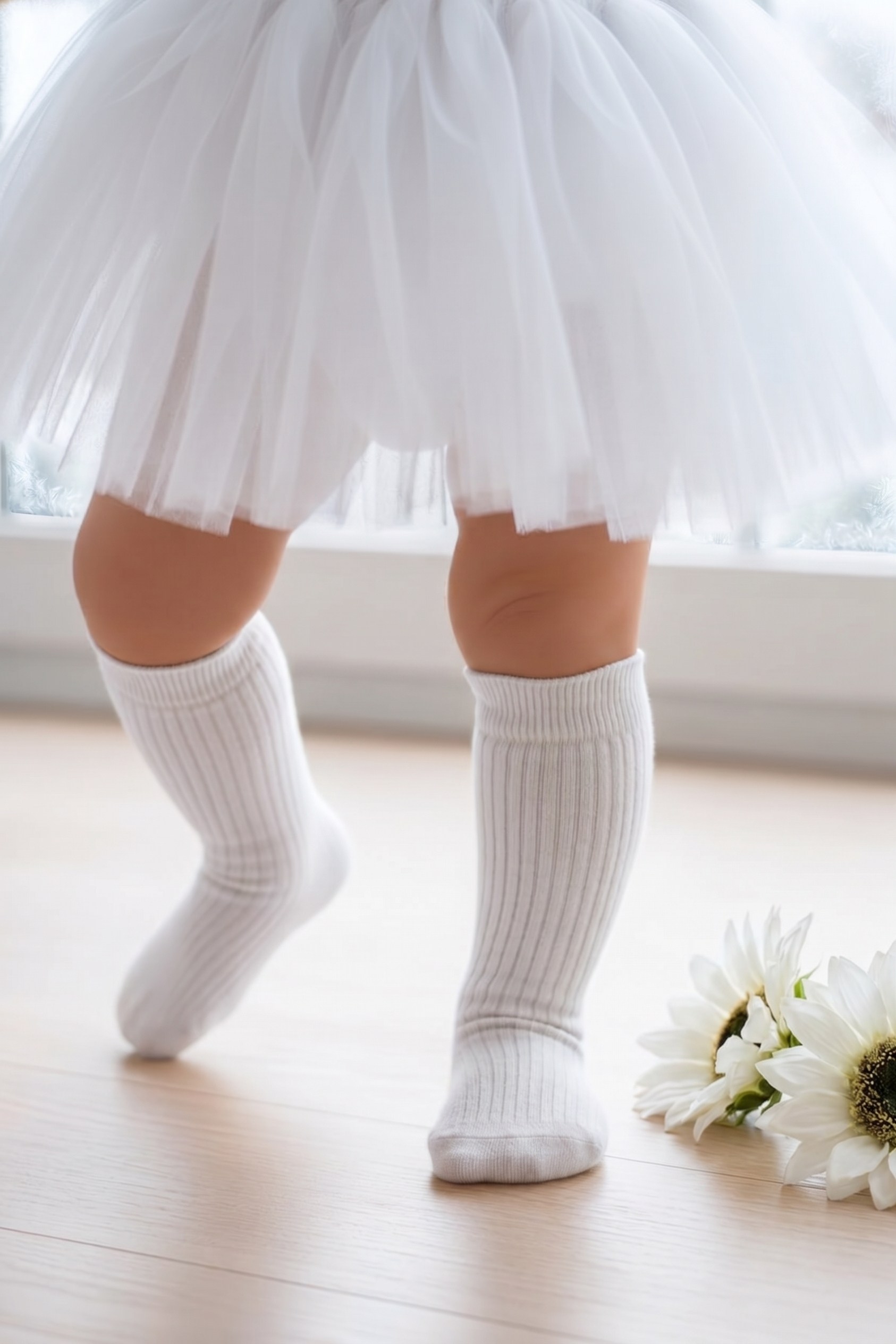 Parla Kids Kız Bebek Beyaz Diz Altı Çorap, İNDİRİM – Parla Kids resmi ürün görseli