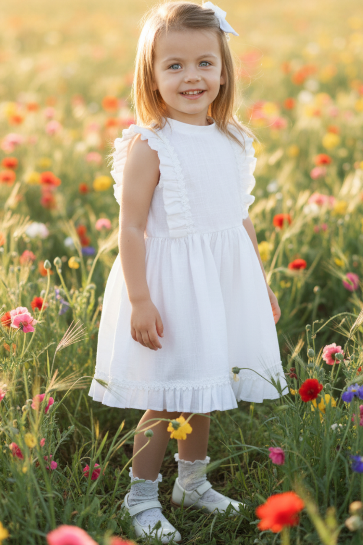 Parla Kids Kız Bebek Eloise Beyaz Fisto Elbise Toka Takım ELB-0084., İNDİRİM – Parla Kids resmi ürün görseli