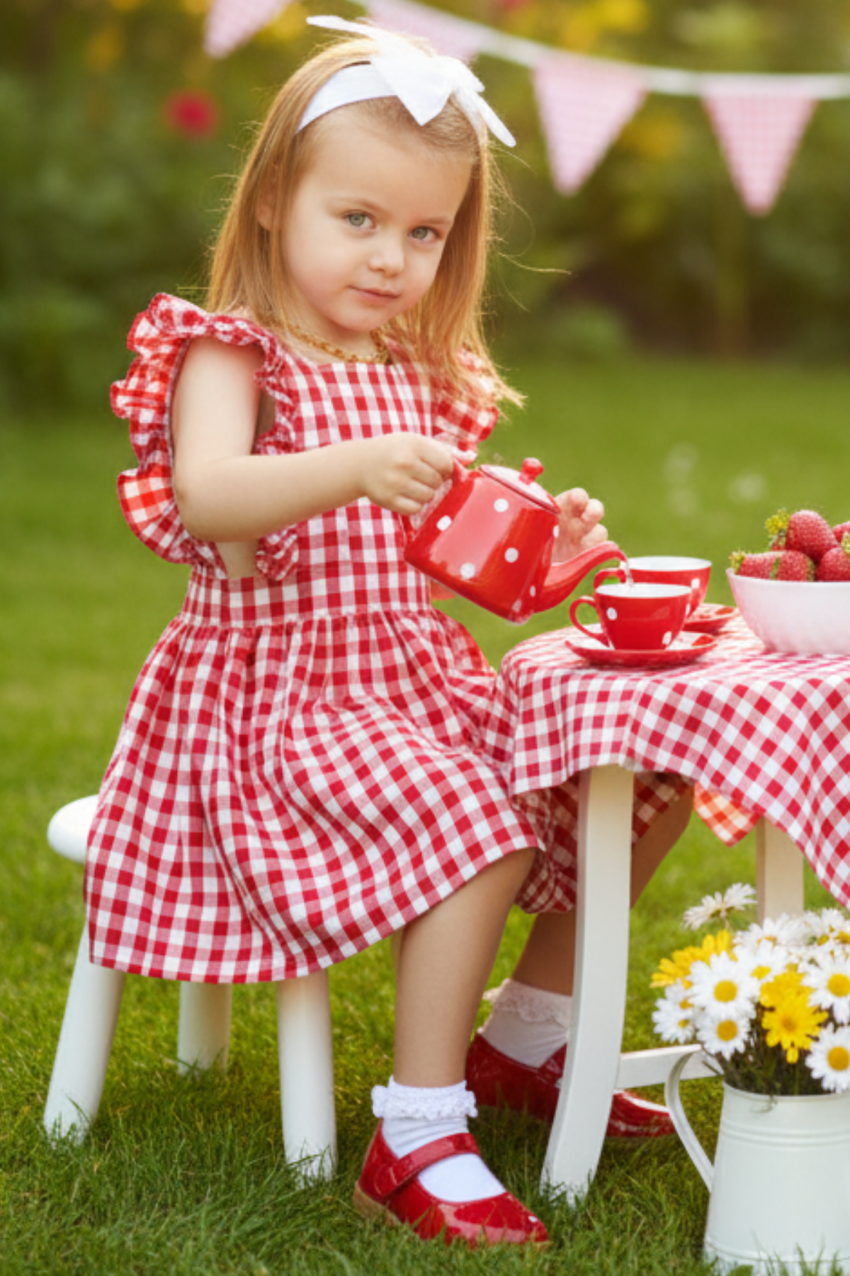 Parla Kids Kız Çocuk Violetta Elbise Bandana Takım /Kırmızı ,  – Parla Kids resmi ürün görseli