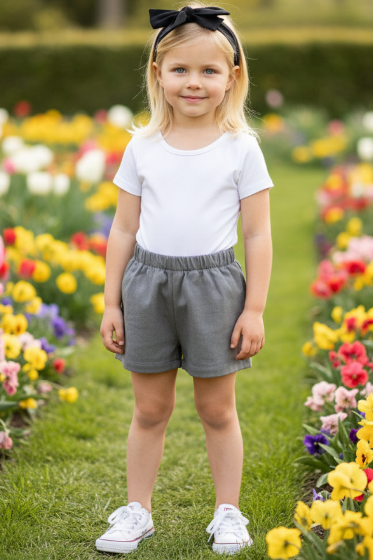 Parla Kids Kız Çocuk Gri Jean Şort,  – Parla Kids resmi ürün görseli