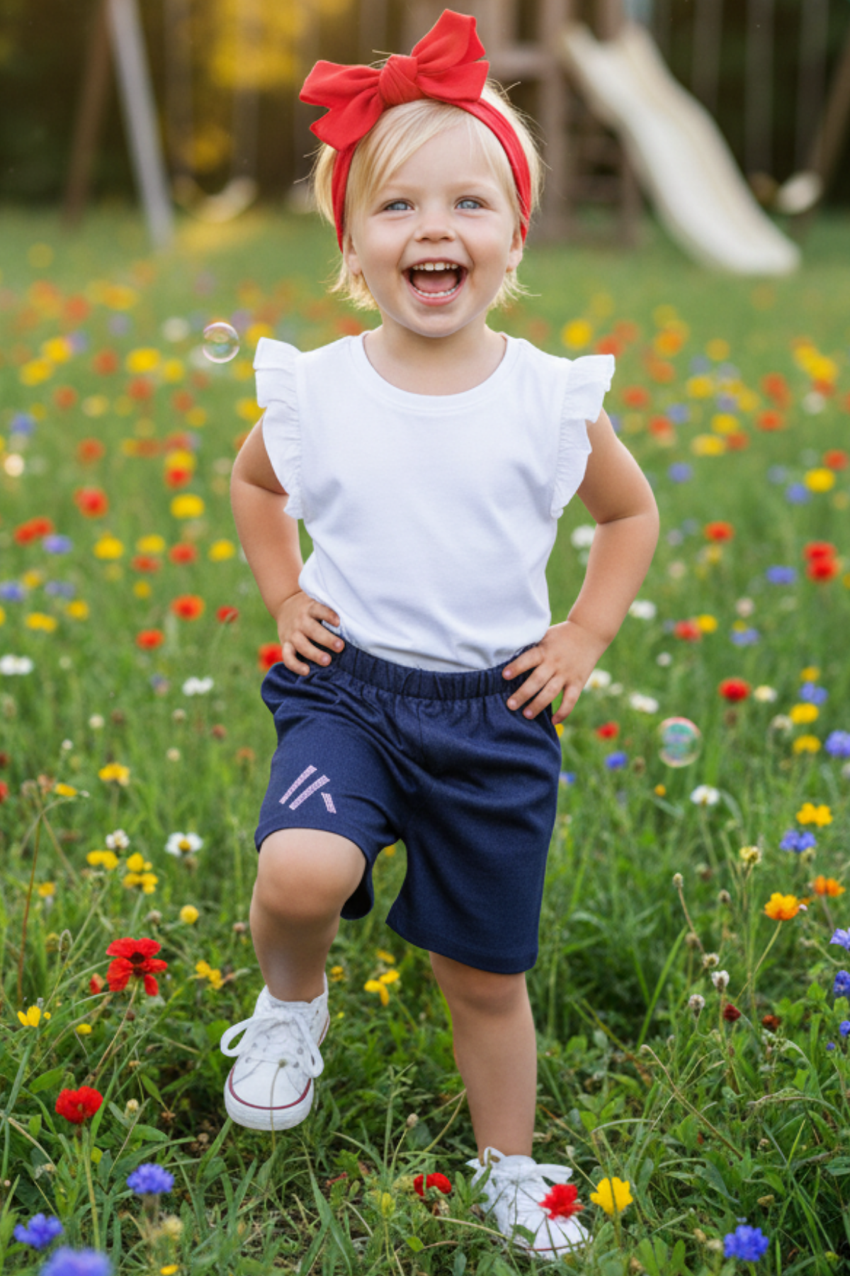 Parla Kids Kız Çocuk Kot Şort Bandana Takım / Kırmızı, İNDİRİM – Parla Kids resmi ürün görseli