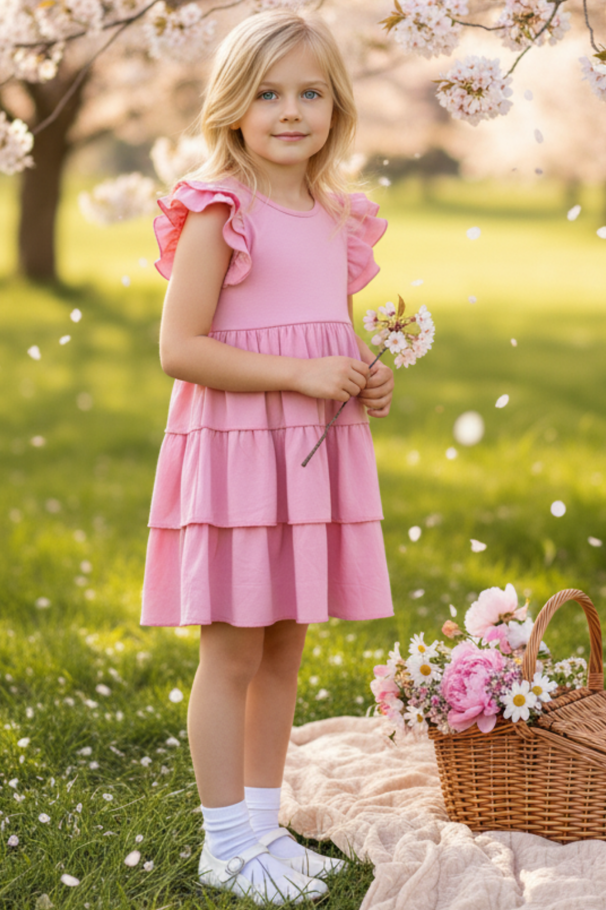Parla Kids Kız Çocuk Pembe Kat Kat Elbise,  – Parla Kids resmi ürün görseli