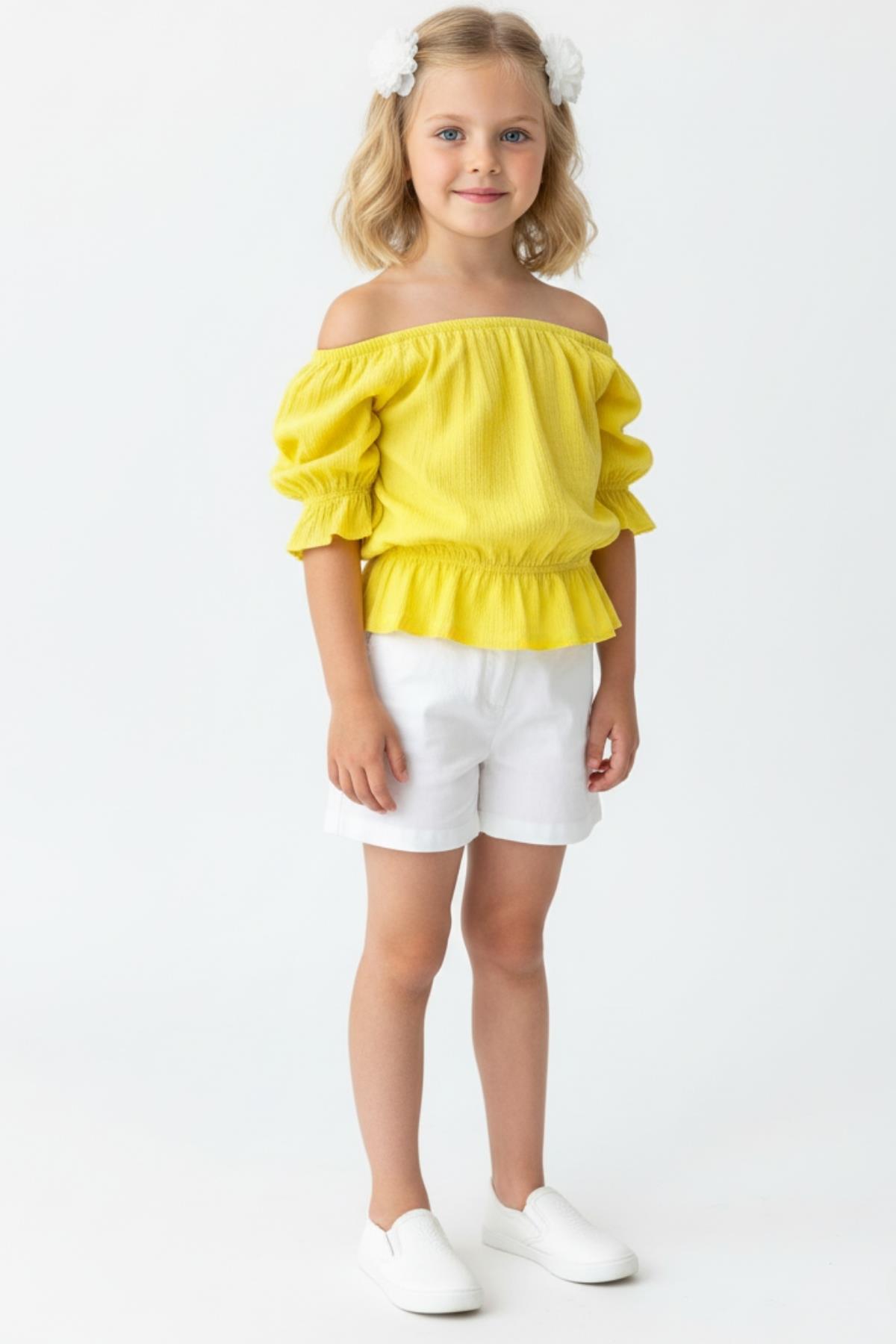Parla Kids Kız Çocuk Şile Bezi Bluz ve Toka Takım, 6-7 Yaş – Parla Kids resmi ürün görseli