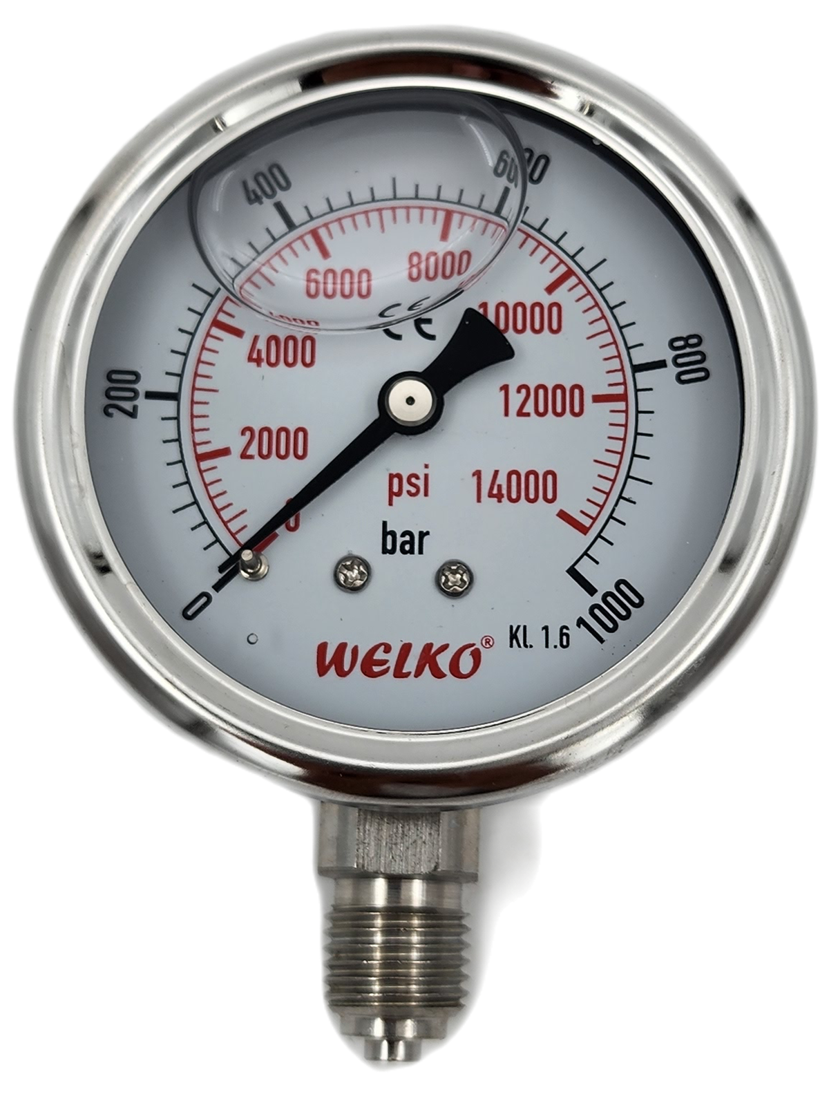 WELKO 1000 BAR GLİSERİNLİ MANOMETRE