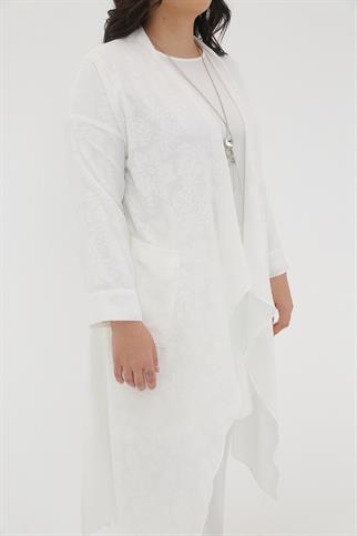 Müsemma Büyük Beden Dokuma Kumaş İç Tunik Uzun Kollu 2 li Talya Takım 23YTKM-MUS0036