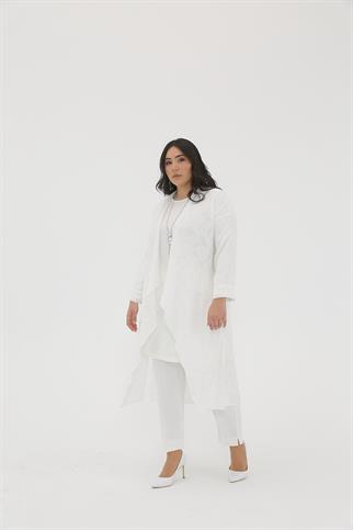 Müsemma Büyük Beden Dokuma Kumaş İç Tunik Uzun Kollu 2 li Talya Takım 23YTKM-MUS0036