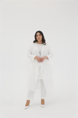 Müsemma Büyük Beden Dokuma Kumaş İç Tunik Uzun Kollu 2 li Talya Takım 23YTKM-MUS0036