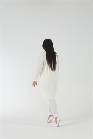 Müsemma Büyük Beden Dokuma Kumaş Ön Kapaması Baskı Düğme Bahar Gömlek 23YGML-MUS0013