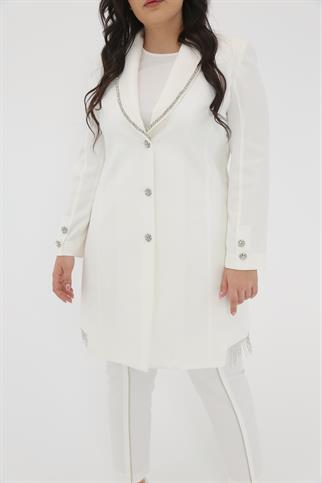 Müsemma Büyük Beden Dokuma Kumaş Tasarım 2 li Swarovski Takım 23YTKM-MUS0003