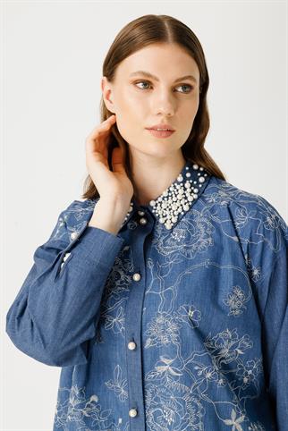 Müsemma Büyük Beden Ebrar Gömlek 24YGML-MUS0017