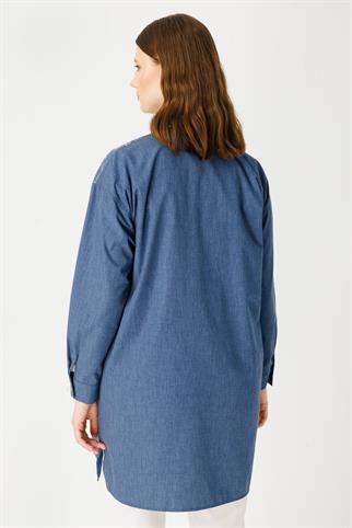 Müsemma Büyük Beden Ebrar Gömlek 24YGML-MUS0017