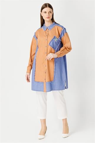 Müsemma Büyük Beden Gökyüzü Gömlek 24YGML-MUS0003