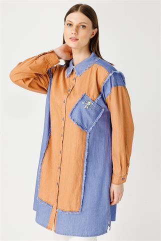 Müsemma Büyük Beden Gökyüzü Gömlek 24YGML-MUS0003