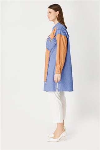 Müsemma Büyük Beden Gökyüzü Gömlek 24YGML-MUS0003