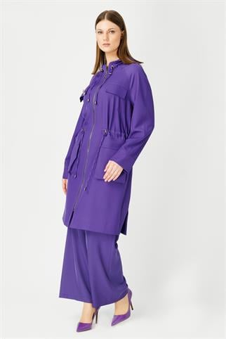 Müsemma Büyük Beden Lavanta Kap 24YKAP-MUS0009